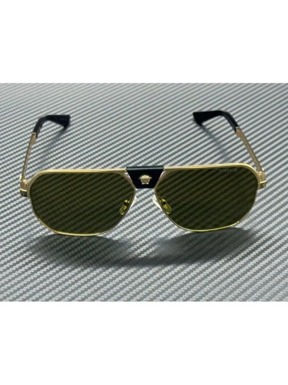 New Versace Men Gold Sunglasses 61-12-145